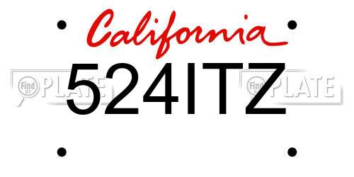 524ITZ California License Plate