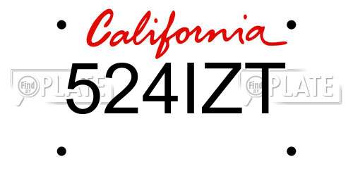 524IZT California License Plate