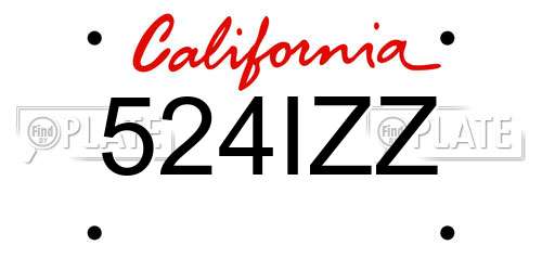 524IZZ California License Plate