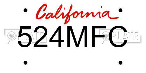 524MFC California License Plate