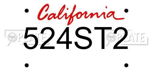 524ST2 California License Plate
