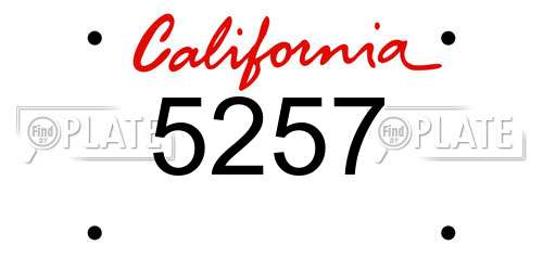 5257 California License Plate