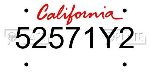 52571Y2 California License Plate