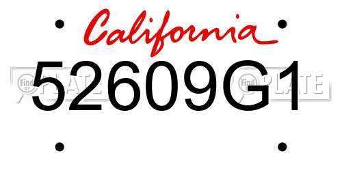 52609G1 California License Plate