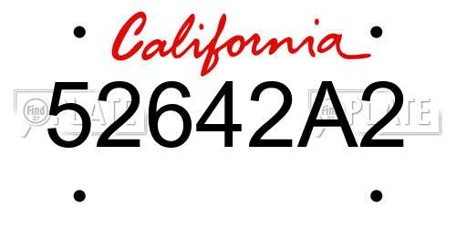 52642A2 California License Plate