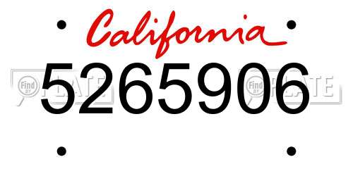 5265906 California License Plate
