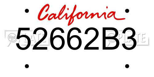 52662B3 California License Plate