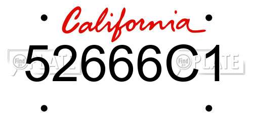 52666C1 California License Plate