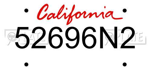 52696N2 California License Plate