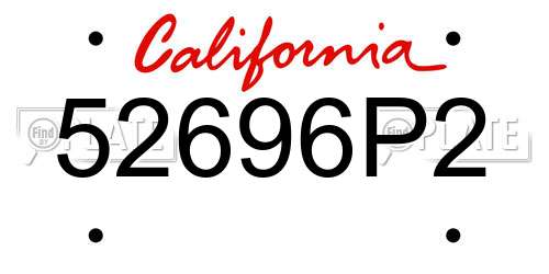 52696P2 California License Plate
