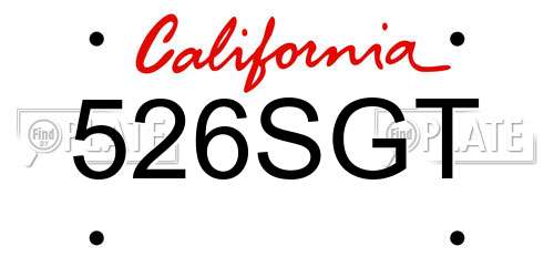 526SGT California License Plate