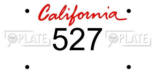 527 California License Plate