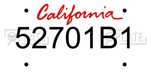 52701B1 California License Plate