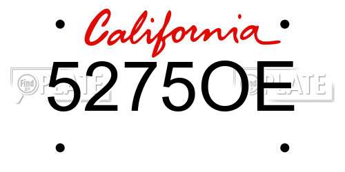 5275OE California License Plate