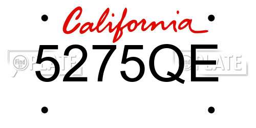 5275QE California License Plate