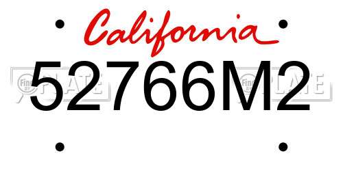 52766M2 California License Plate