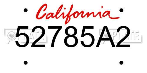 52785A2 California License Plate