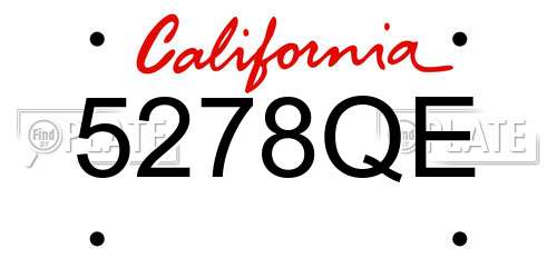 5278QE California License Plate