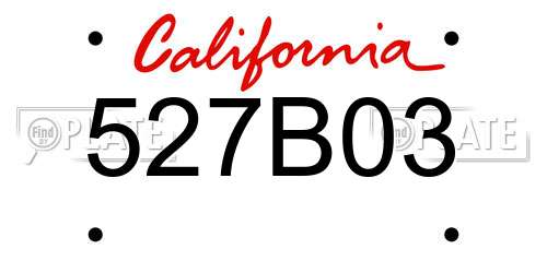 527B03 California License Plate