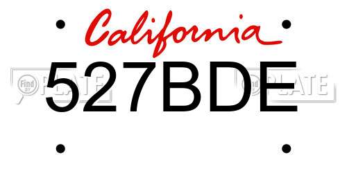 527BDE California License Plate