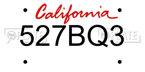 527BQ3 California License Plate