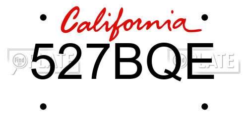 527BQE California License Plate