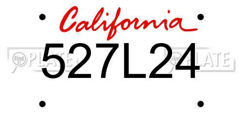 527L24 California License Plate