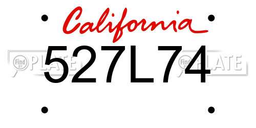 527L74 California License Plate