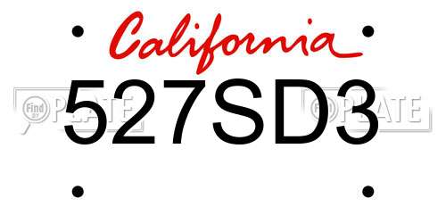 527SD3 California License Plate