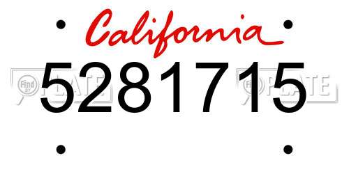 5281715 California License Plate