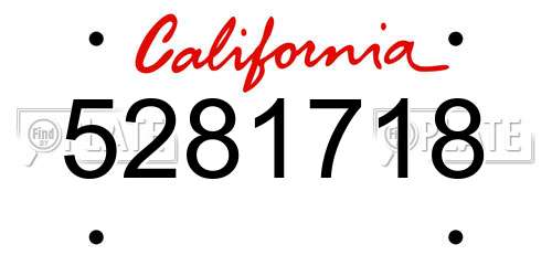 5281718 California License Plate