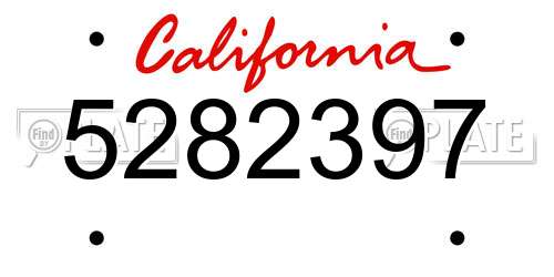 5282397 California License Plate