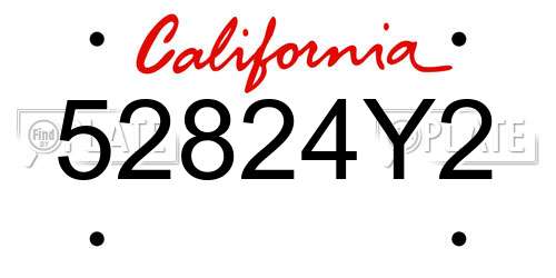 52824Y2 California License Plate
