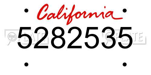 5282535 California License Plate