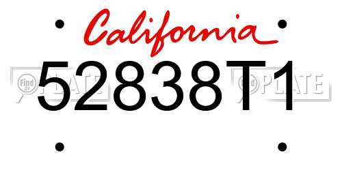 52838T1 California License Plate