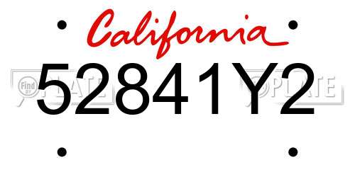52841Y2 California License Plate