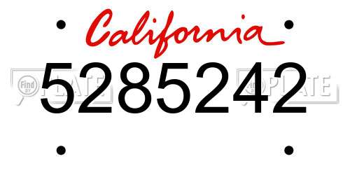 5285242 California License Plate