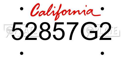 52857G2 California License Plate