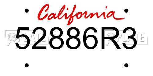 52886R3 California License Plate