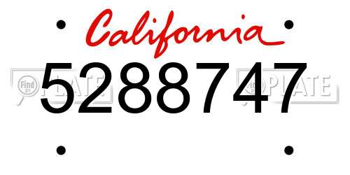5288747 California License Plate