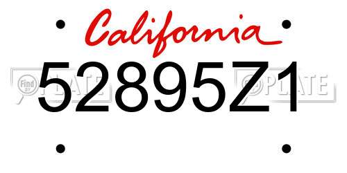 52895Z1 California License Plate