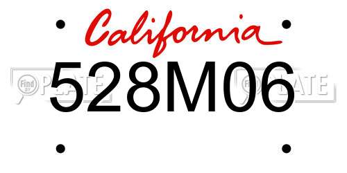 528M06 California License Plate