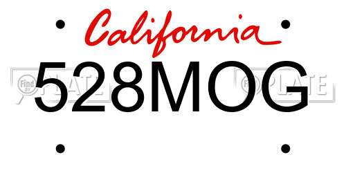 528MOG California License Plate