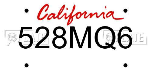 528MQ6 California License Plate