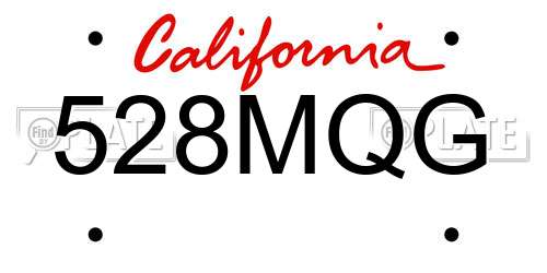 528MQG California License Plate