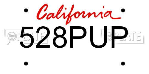 528PUP California License Plate