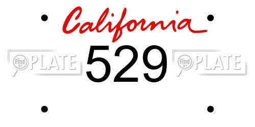 529 California License Plate
