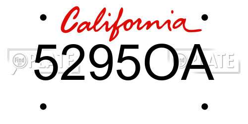 5295OA California License Plate