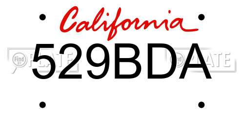 529BDA California License Plate