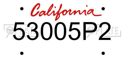 53005P2 California License Plate